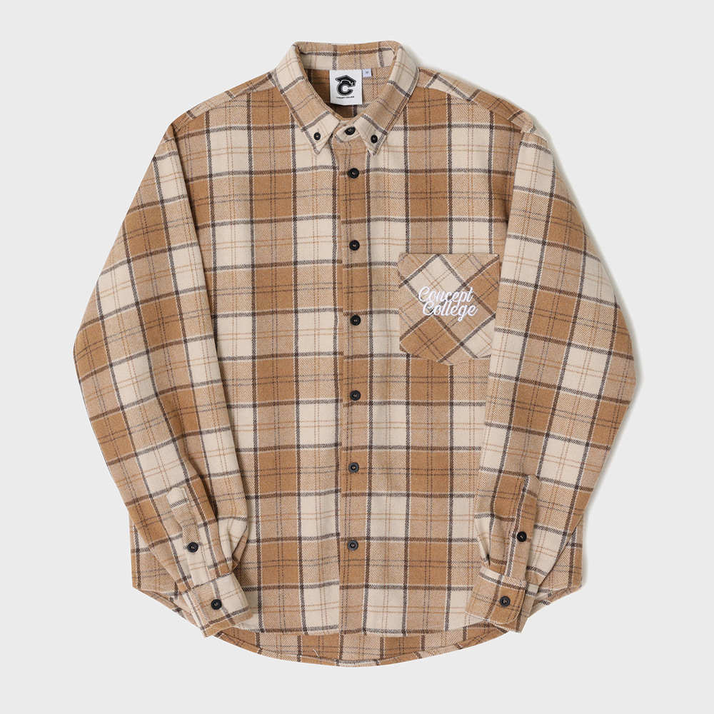 Brown Flannel Unisex Check Shirt