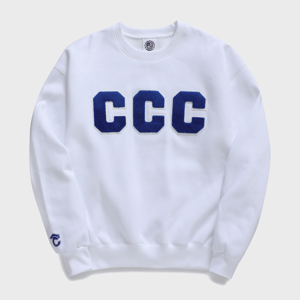 CCC Blue Patch White Sweatshirt