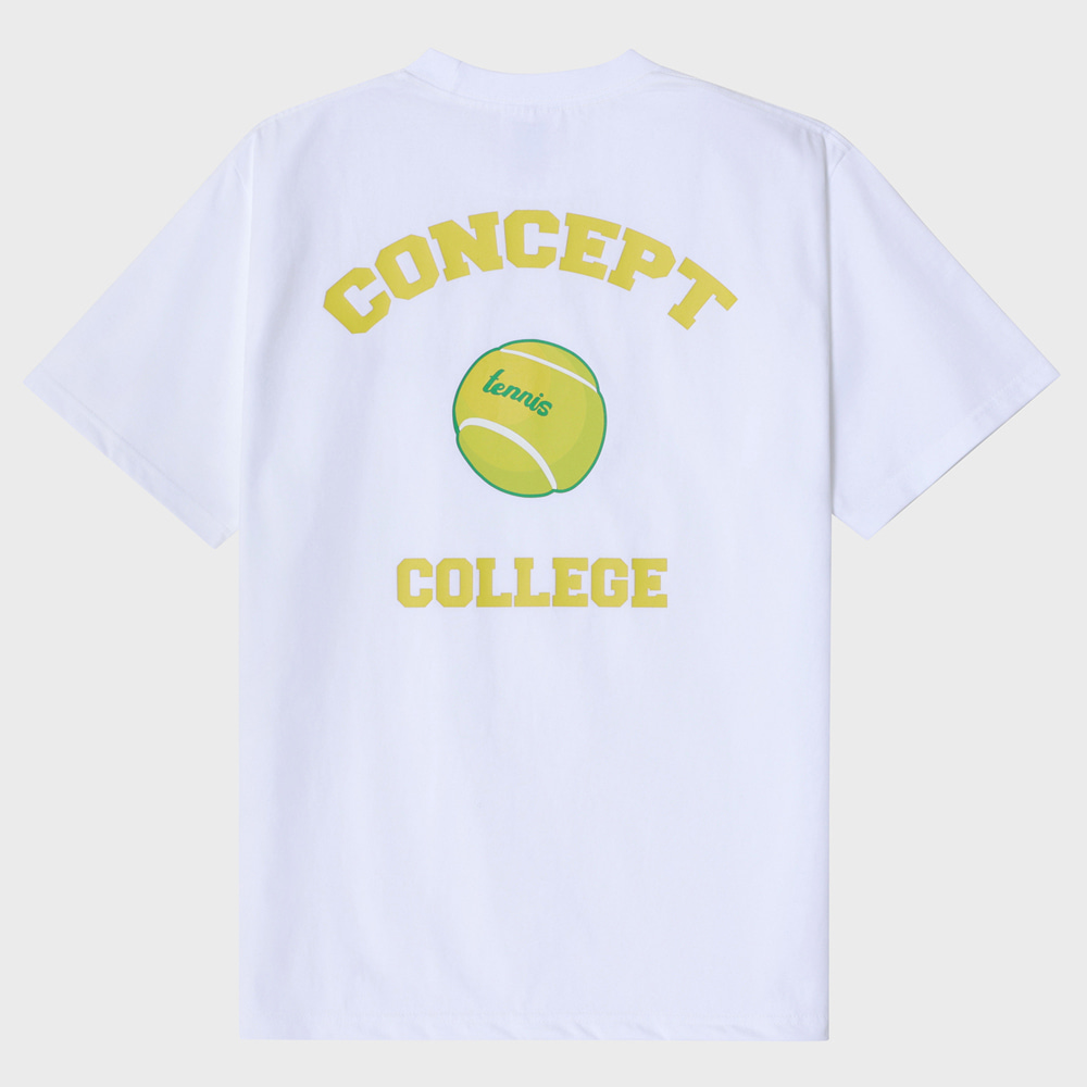Tennis ball crew neck Unisex T-shirt [White]