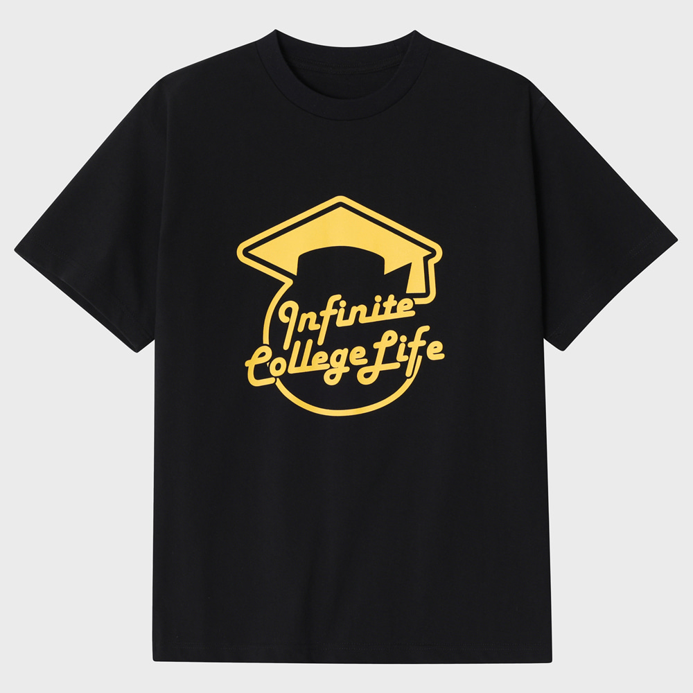Infinite college life crew neck Unisex T-shirt [Black]